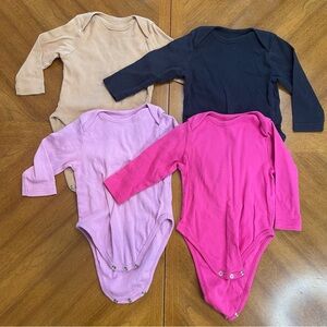 Comfy Soft Leveret Infant Baby Girls 4 Pack Long Sleeve Bodysuits Size 12-24 M